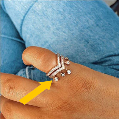 0.40 carat diamonds ring with hanging diamonds