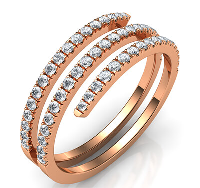 Anillo espiral con diamantes de 0,45 quilates