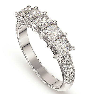 Five Princess diamond ring
