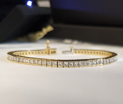 Princess diamonds Tennis Bracelet, 6.60 carats 