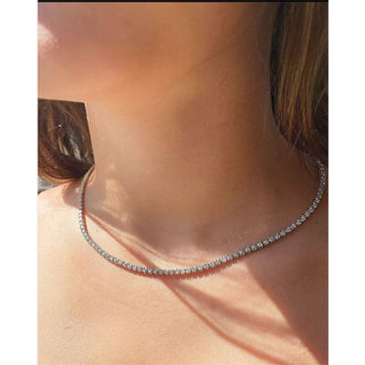 Almost 8 carats Tennis diamond necklace 