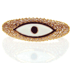 Picture of Evil eye Gold ring with 1 carat side diamonds