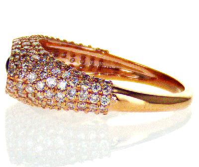 Evil eye Gold ring with 1 carat side diamonds