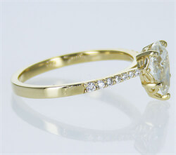 Foto Listo para enviar, diamante pera G VS2 de 1,08 quilates, anillo de compromiso, en oro amarillo de 14 k de