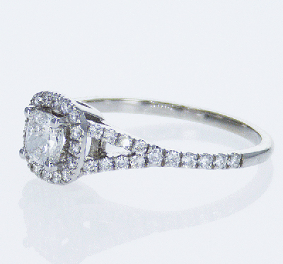 Ready to ship,  0.44 carat Cushion D VS2 +0.40 carat sides