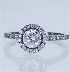 Picture of Ready to ship, 0.61 carat Round diamond D SI1 C.E, +0.30 sides, engagement ring, in 14k White Gold