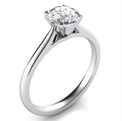 Foto Listo para enviar, anillo de compromiso con diamante redondo D SI1 de 0,70 quilates, en oro blanco de 14 k de