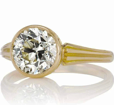 Low Profile Vintage replica bezel set engagement ring forr most shapes