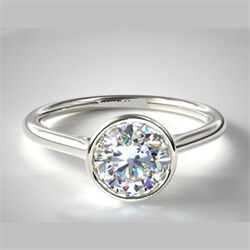 Picture of Bezel solitaire engagement ring for all shapes