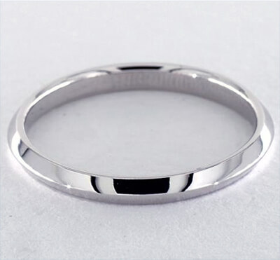 2mm knife edge wedding ring, comfort fit