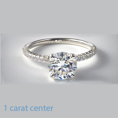 Engagement ring,open pave set 0.20 carat, for all shapes