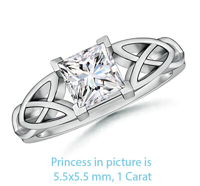 Celtic knot settings solitaire engagement ring for all Shapes