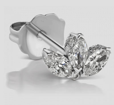 Lotus marquise diamond earring 0.36 carats