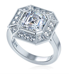 Picture of Pippa Middleton 1.50 carat Asscher Cut Moissanite center low profile engagement ring