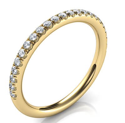 2 mm Wedding ring set with 0.23 carat diamonds