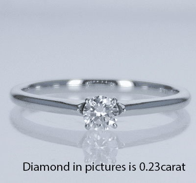 Delicate Novo solitaire engagement ring, for smaller diamonds