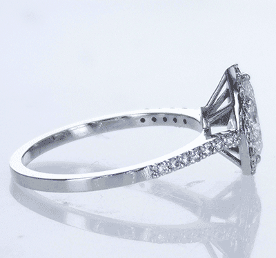 Ready to ship, 0.78 carat D SI1+0.30 sides, in 14k White Gold
