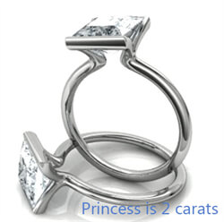 Picture of low or High Profile-Unique Solitaire engagement ring for Princess Radiant, Emerald and Asscher shapes
