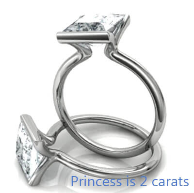 low or High Profile-Unique Solitaire engagement ring for Princess Radiant, Emerald and Asscher shapes