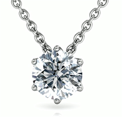 Picture of Six Prongs Tulip Solitaire Pendant for Round diamonds