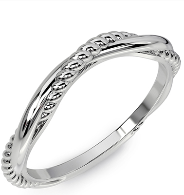 Matching twisted rope wedding ring
