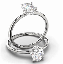 Picture of Low Profile, Hidden Halo Oval Engagement Ring Setting