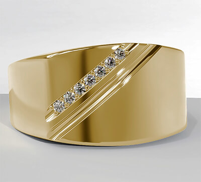 Mens Engagement Ring-All solid Gold