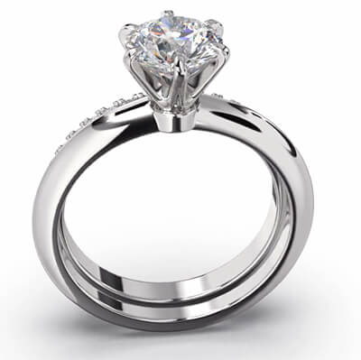 Classic 6 Prongs Solitaire Engagement Ring for all Rounds