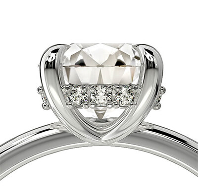 Low Profile Hidden Halo Engagement ring Setting