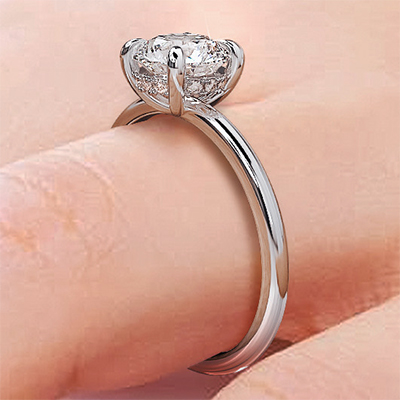 Low Profile Hidden Halo Engagement ring Setting