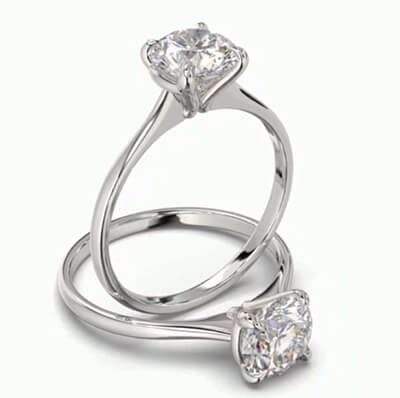 Low or High profile solitaire engagement ring