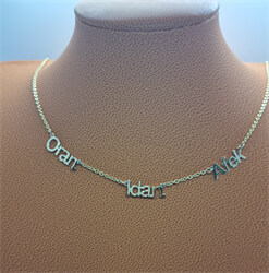 Picture of Three names  14k Gold necklace