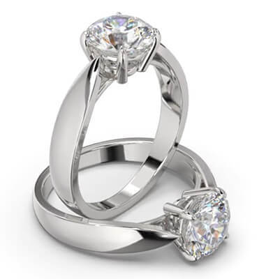 3mm width  .Classic Solitaire 4 prongs engagement ring