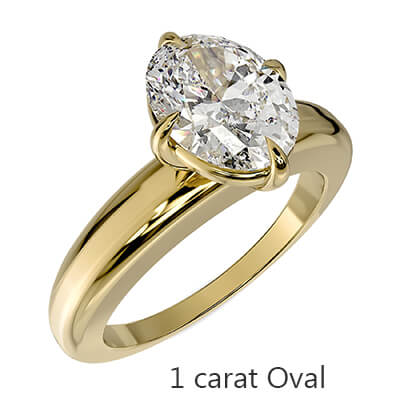 Heavy solid gold Solitaire engagement ring setting for all shapes