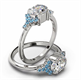 Picture of Aquamarine sides engagement ring setting for Ovals and Rounds