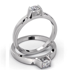 Picture of Solitaire engagement ring with 0.20 carat natural diamond, F SI1 Very-Good Cut