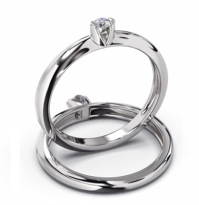 Engagement ring 0.06 carat natural diamond F SI1