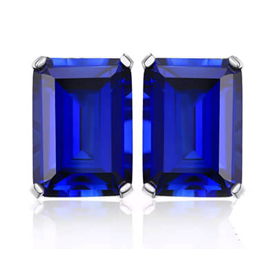 4 carats Blue Sapphire stones earring studs