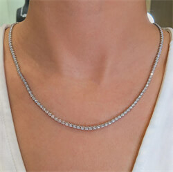 Foto 11 quilates diamantes naturales F SI1, Very-Good Cut, collar tenis de