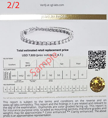 10 carats F SI1Very-Good Cut, natural diamonds tennis bracelet