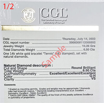 3 carat natural diamonds G VS2  Very-Good Cut Heavy Solid Gold Tennis Bracelet 