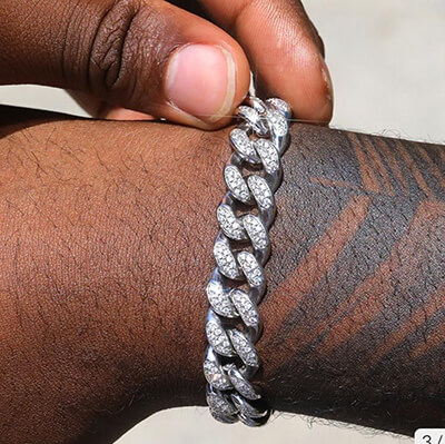 12mm 8.50 carat, Miami Cuban Link Diamond Bracelet for Men