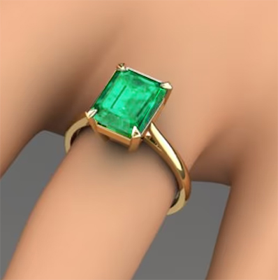 3 carat Emerald Solitaire ring