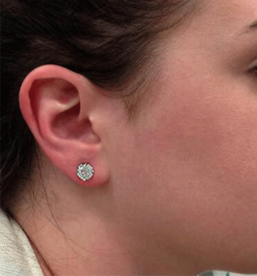  Pair of natural diamond earrings 1.82 carats total, 0.90 G VS1 SN1588976+ G  VS2, both Ideal-Cut, in 14k White