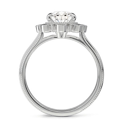 El anillo de compromiso con halo de girasol
