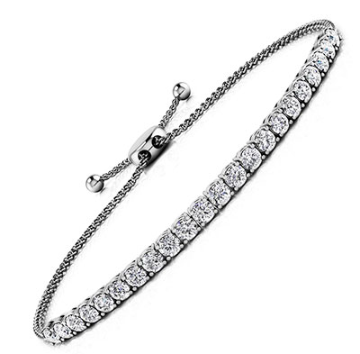 3 Carat adjustable Bolo Diamonds Tennis Bracelet I, VS, Very Good Cut 