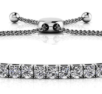 4 Carat adjustable Bolo Diamonds Tennis Bracelet I, VS, Very Good Cut 