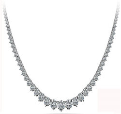 Picture of 10 carat Graduated Tennis Necklace, I VS, bigget diamond is 5.3 mm