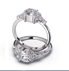 Picture of Side ways Oval diamonds engagement ring