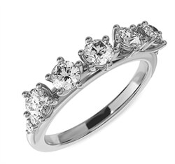 Picture of 5 natural diamonds matching ring, 0.44 carat